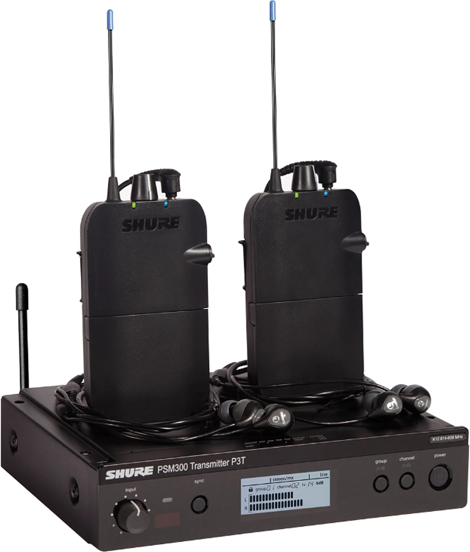 Shure PSM 300 Twin-Pack Wireless In-Ear Monitor Kit (G20: 488 to 512 MHz)