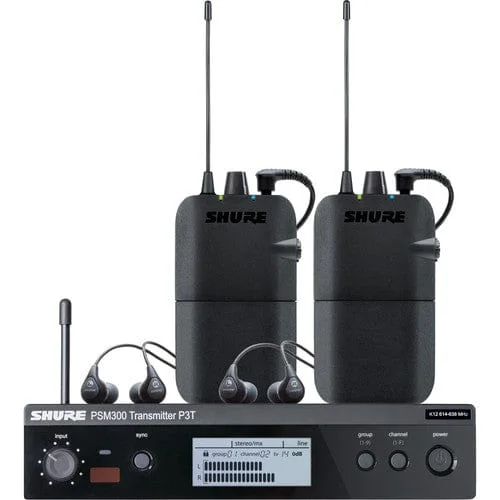 Shure PSM 300 Twin-Pack Pro Wireless In-Ear Monitor Kit (H20: 518 to 542 MHz) - Image 2